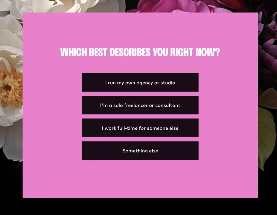 A survey asking which best describes you right now