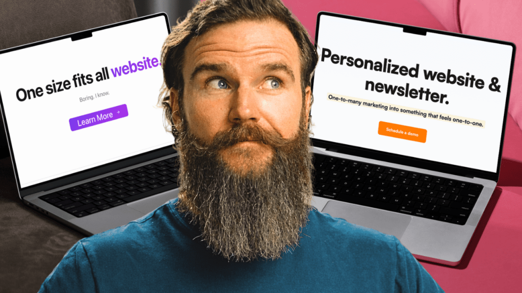 brad looking at a personalized website